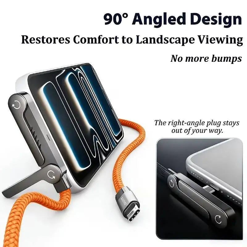 240W Elbow Fast Charging Type-C Cable & Phone Holder Stand