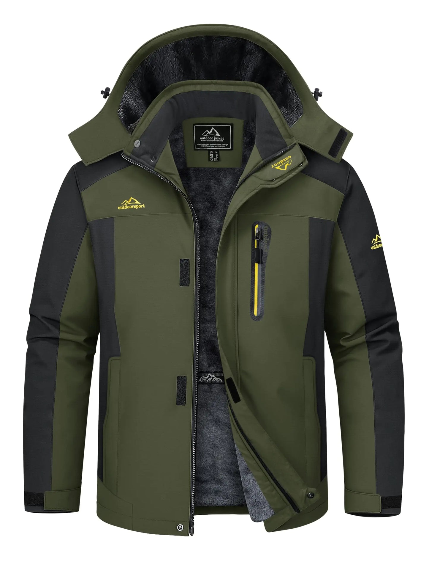 Men's Waterproof Winter Ski Jacket | Fleece Lined Snow Parka