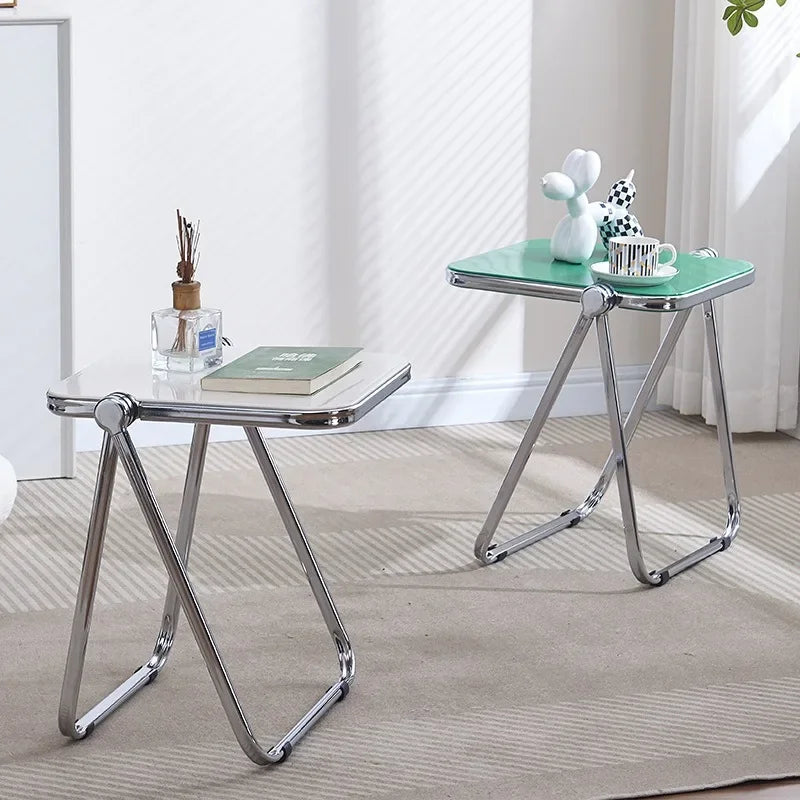 Mesa Auxiliar Plegable de Moda | Mesa de Centro Moderna de Acrílico