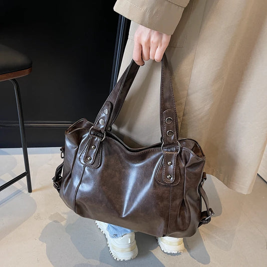 Bolso tote elegante de piel sintética para mujer | Versátil y espacioso