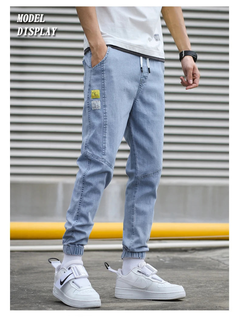 Men's Harem Denim Cargo Pants | Casual Streetwear Joggers
