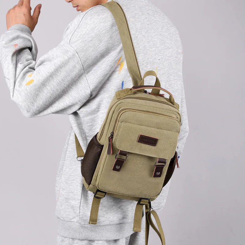 Multifunctional Canvas Chest Bag | Sleek Travel Companion