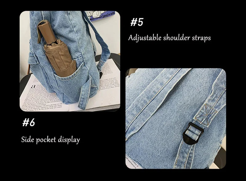 Trendy Denim Backpack for Students | Durable & Stylish Design