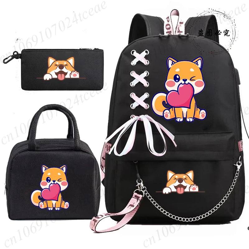 Cute Anime Dog School Backpack | Trendy Fashion Backpack for Teens