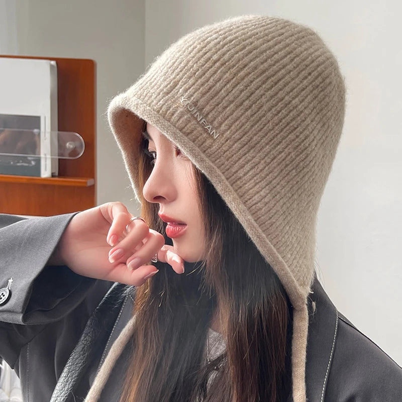 Women's Cute Knitted Earflap Beanie | Cozy Winter Warm Hat