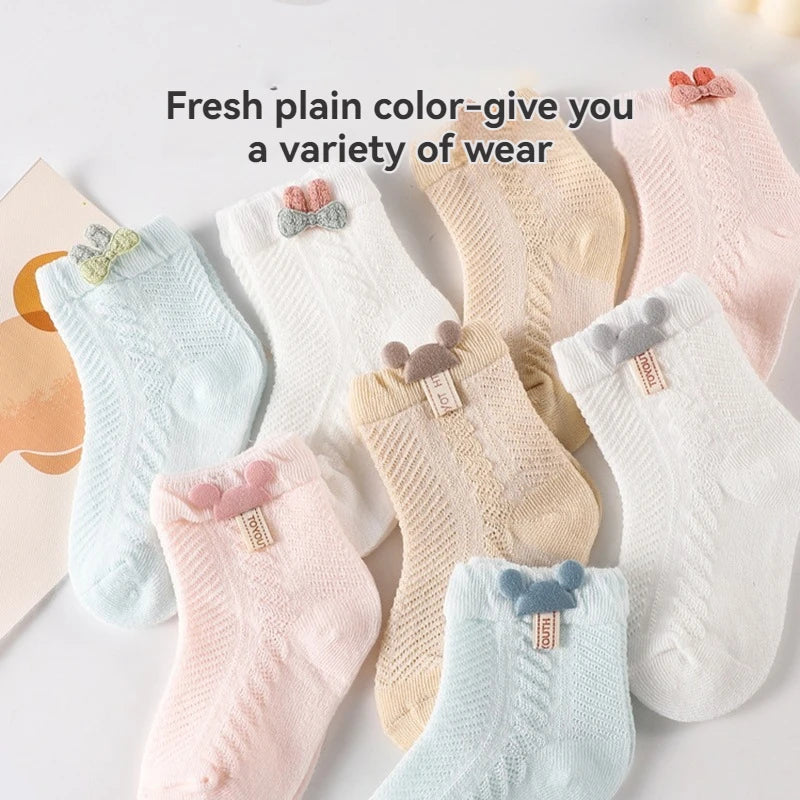 Cute Newborn Baby Summer Socks | Breathable Mid Tube Design