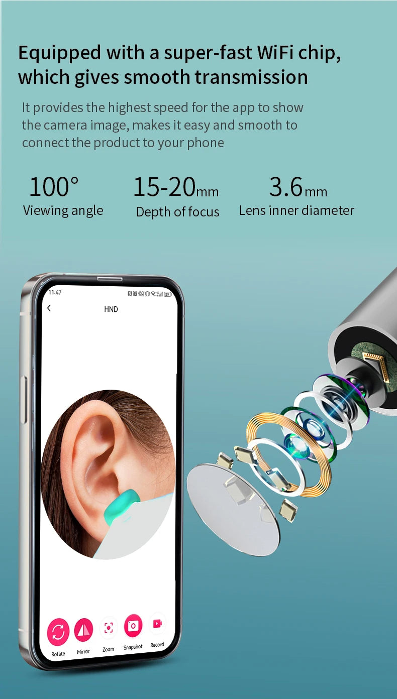 Smart Visual Ear Cleaner with Camera | USB-C Ear Wax Removal Tool