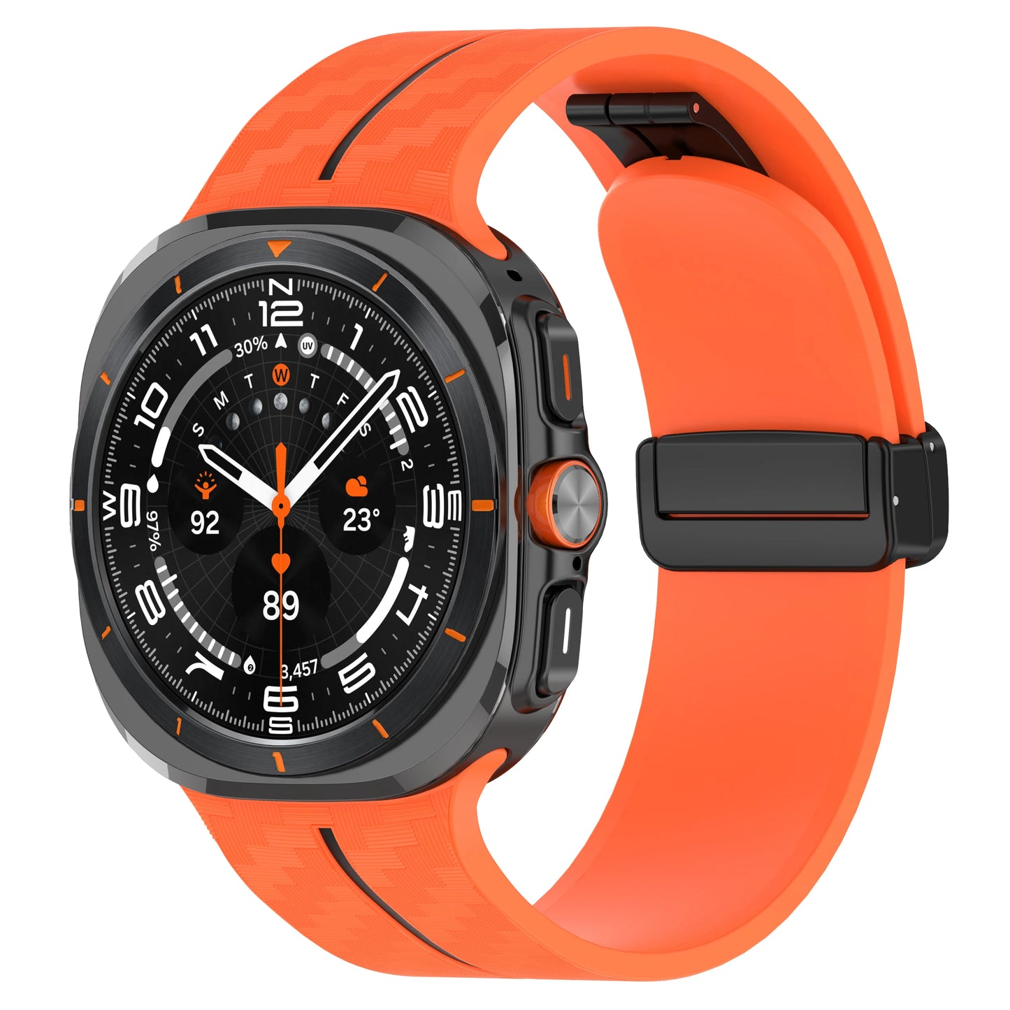 Silicone Sport Strap for 47mm Smartwatch | Magnetic Folding Clasp