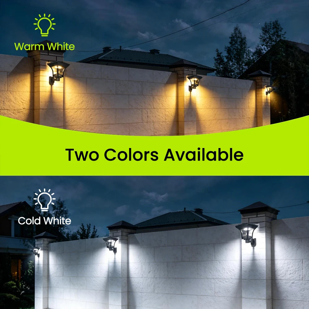 Outdoor Solar Powered Wall Lights | LED Waterproof Garden Lighting