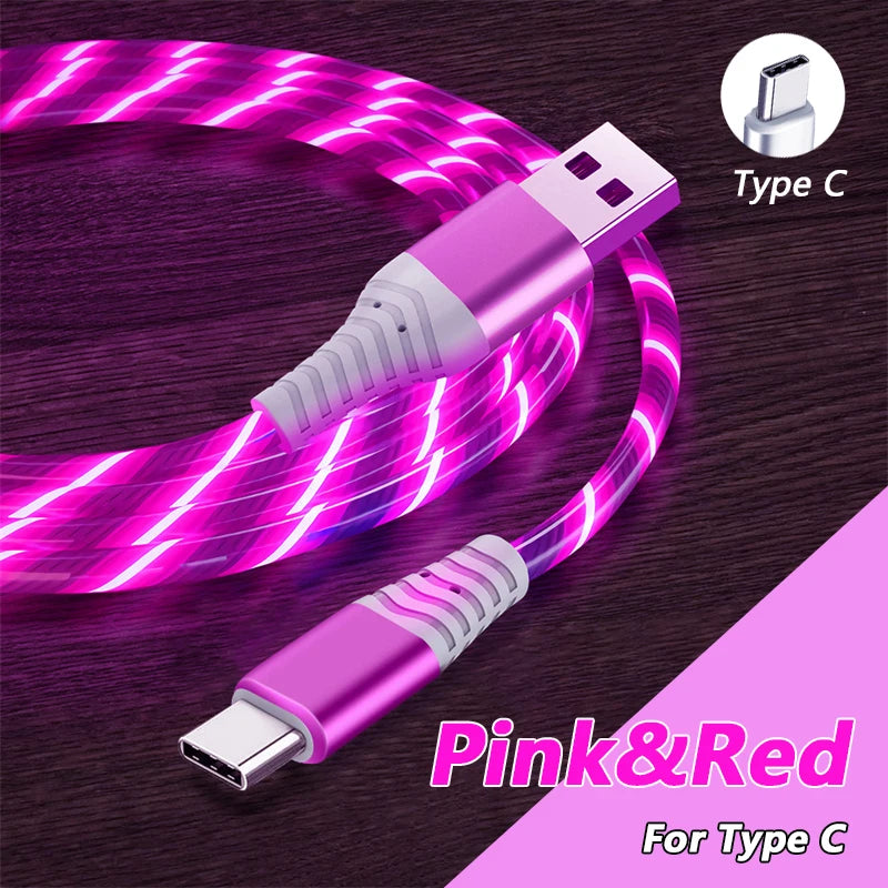 6A Fast Charging Glowing Micro USB & Type C Cable
