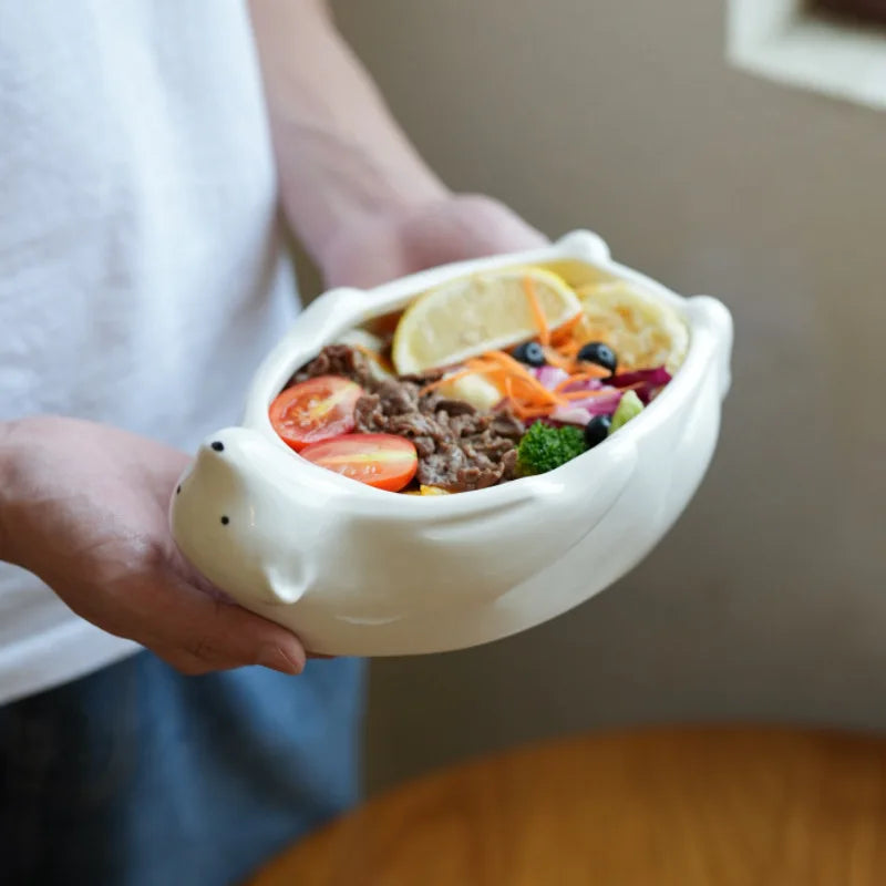Bol de cerámica con forma de oso polar | Utensilios de cocina únicos para todos