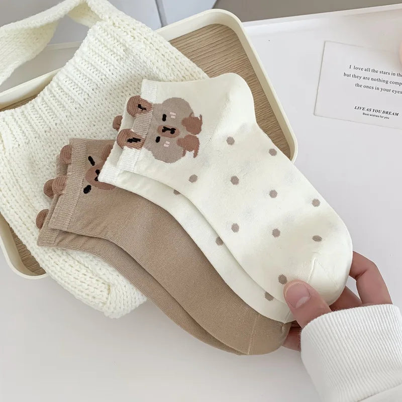 Breathable Cartoon Bear & Capybara Socks | Fun Summer Comfort