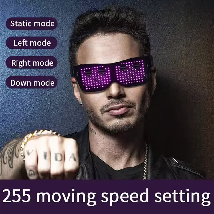 Bluetooth LED Glasses | Rechargeable Smart Glasses for Parties