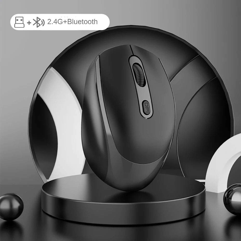 Ergonomic Wireless Silent Mouse | Rechargeable & Dual Mode