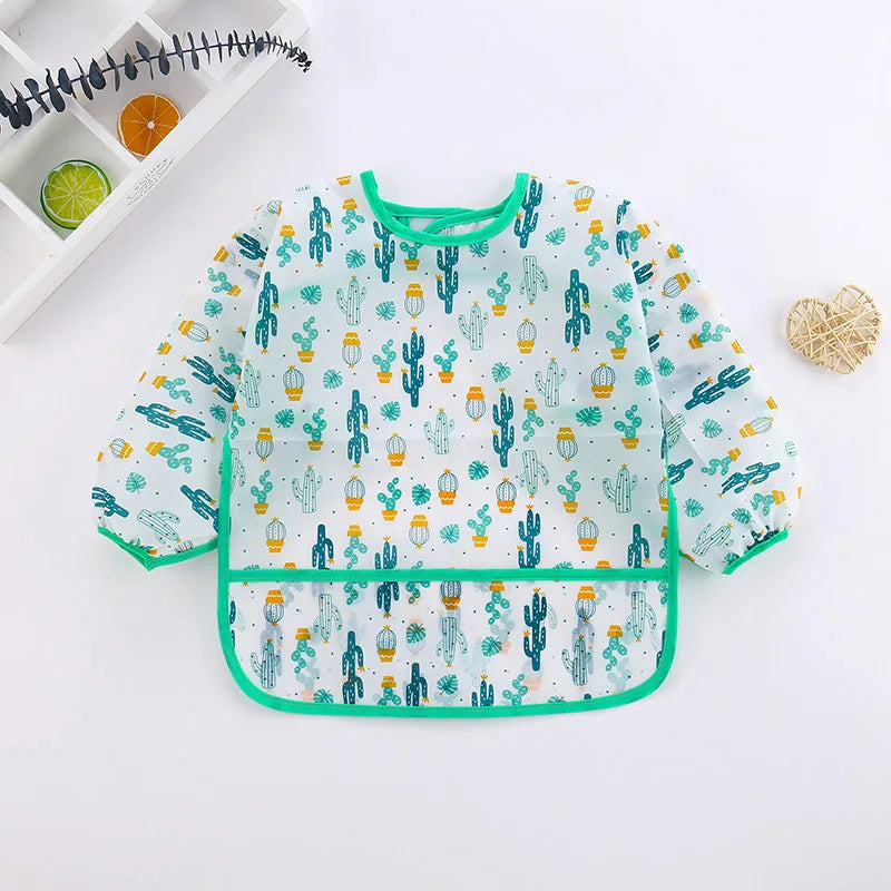 Babero de silicona con dibujos para bebé | Suave, impermeable y seguro