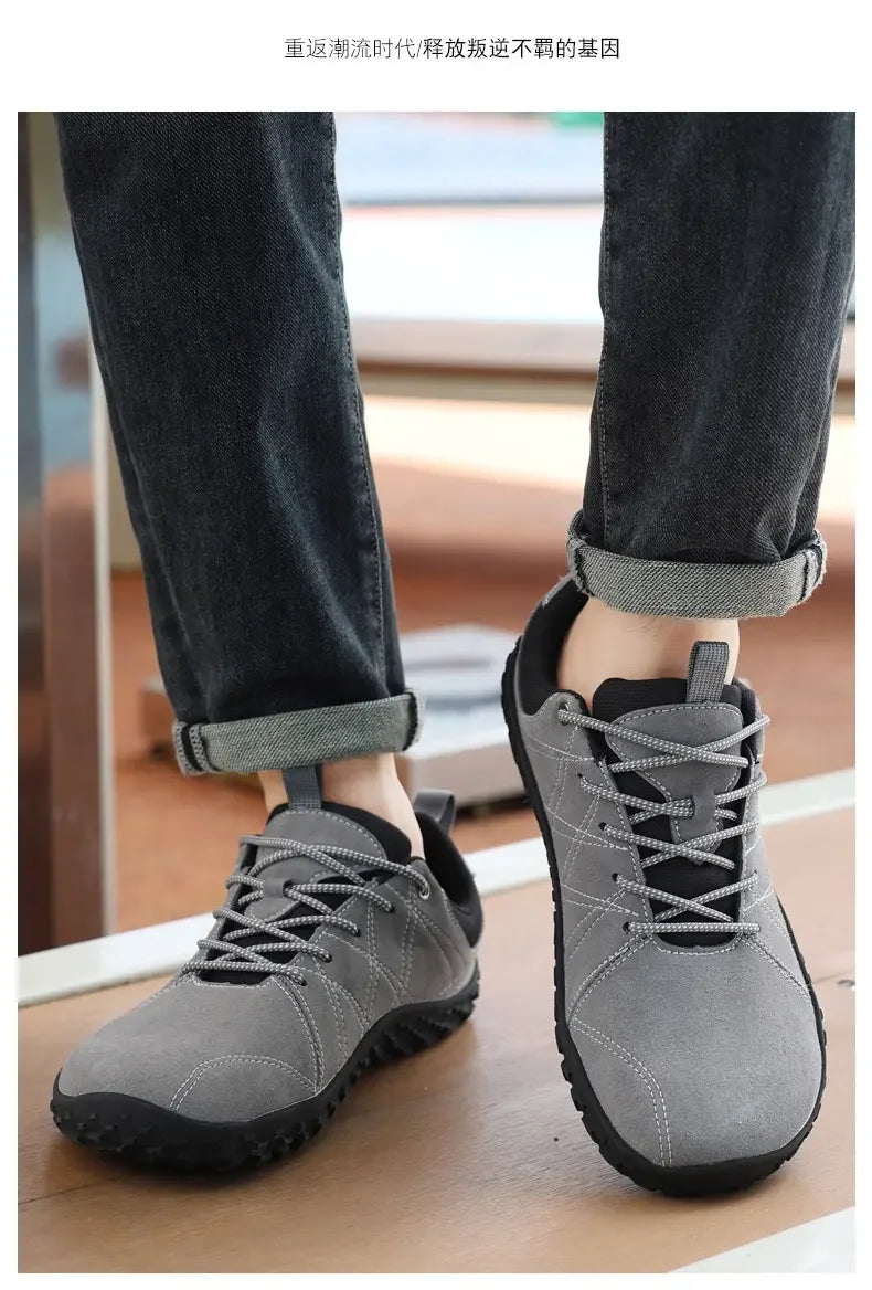 High Quality Leather Sports Shoes for Wide Feet | Anti-Slip Design