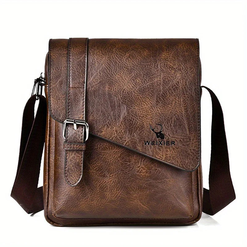 Bolso Bandolera Casual Vintage para Hombre | Elegante Bandolera de Cuero PU