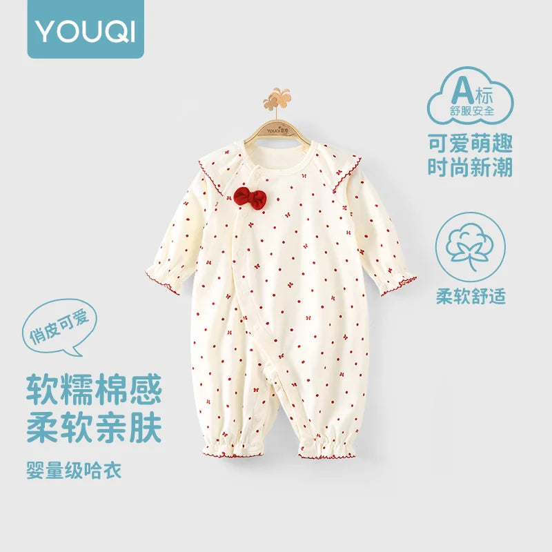 Adorable Baby Girls' Cotton Autumn Romper | Comfort & Style