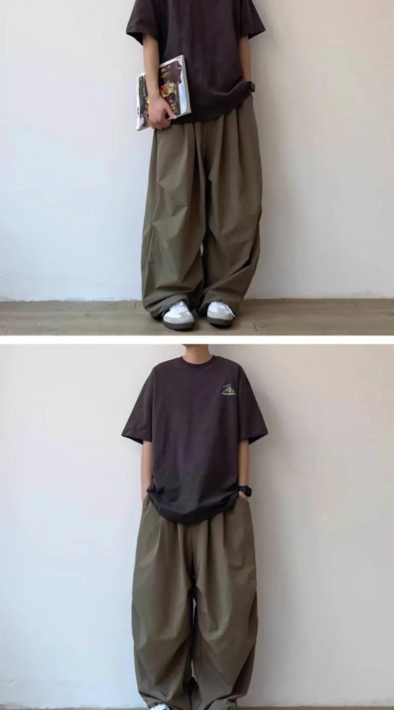 Summer Vintage Baggy Wide-Leg Pants for Men and Women