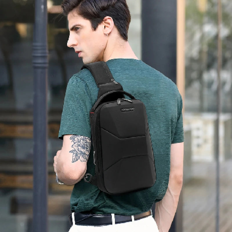 Men's Waterproof Chest Bag with USB Port | Stylish & Lightweight