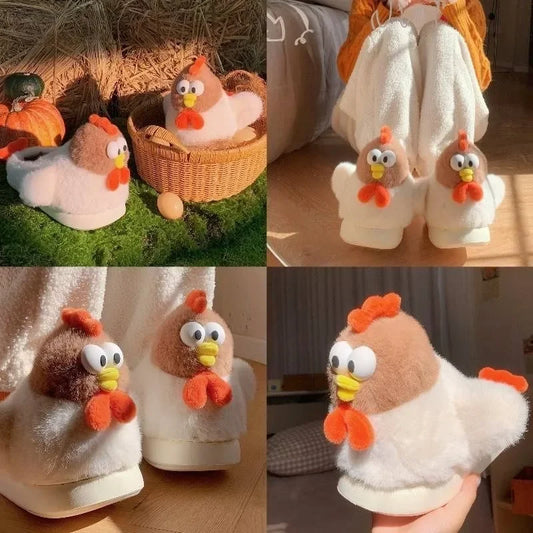 Women's Cute Chick Plush Slippers | Fluffy Warm Winter Shoes
