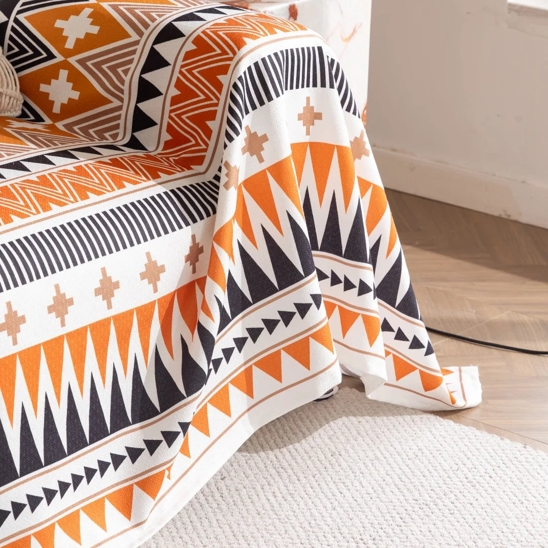 Bohemian Printed Sofa Cover | Soft, Pet Friendly Living Room Protector