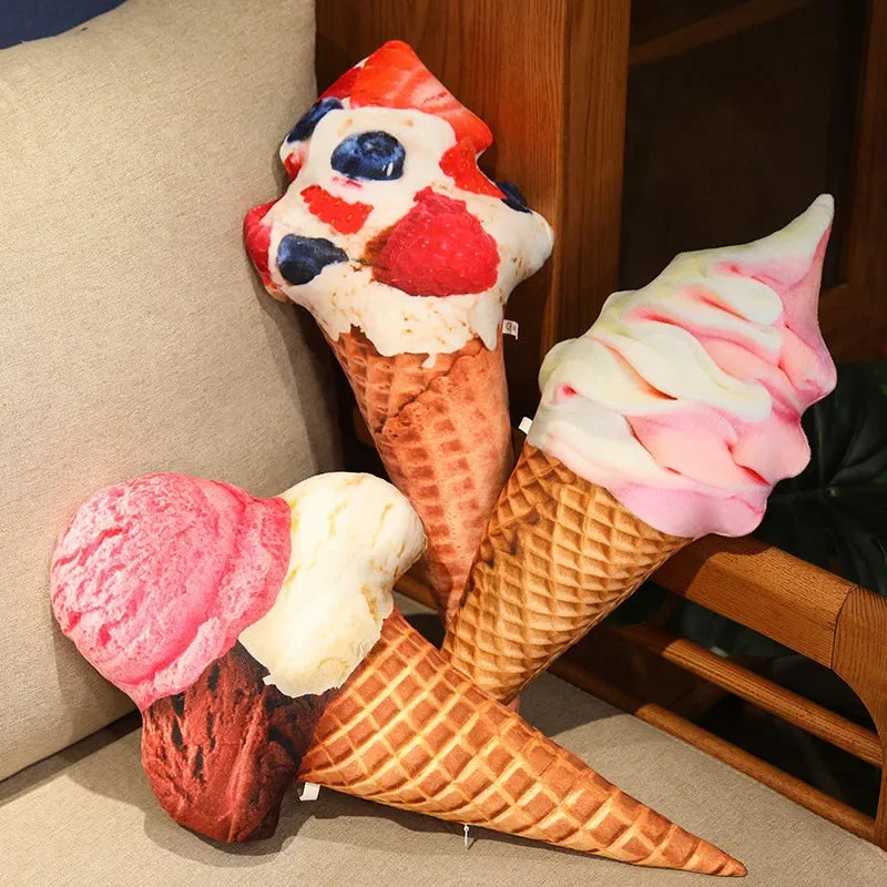 Ice Cream Plush Doll | Adorable Stuffed Decoration & Cushion