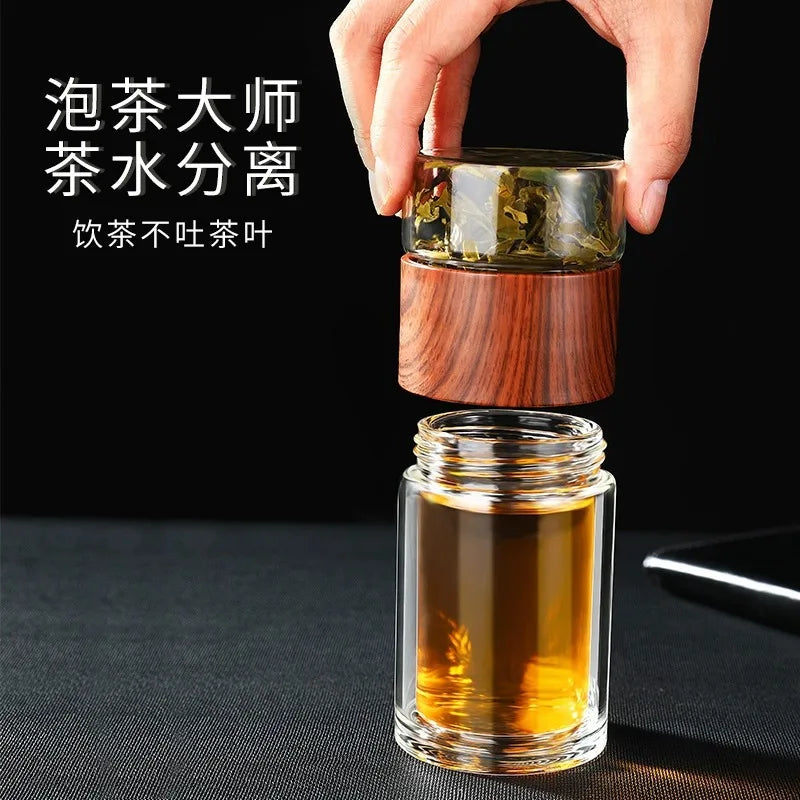 Eco-Friendly Double Glass Water Bottle with Infuser | Stylish Drinkware