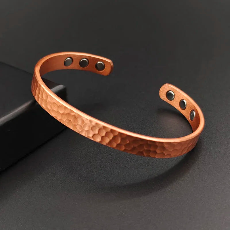 Magnetic Pure Copper Bracelet | Vintage Rose Gold Cuff Bangle