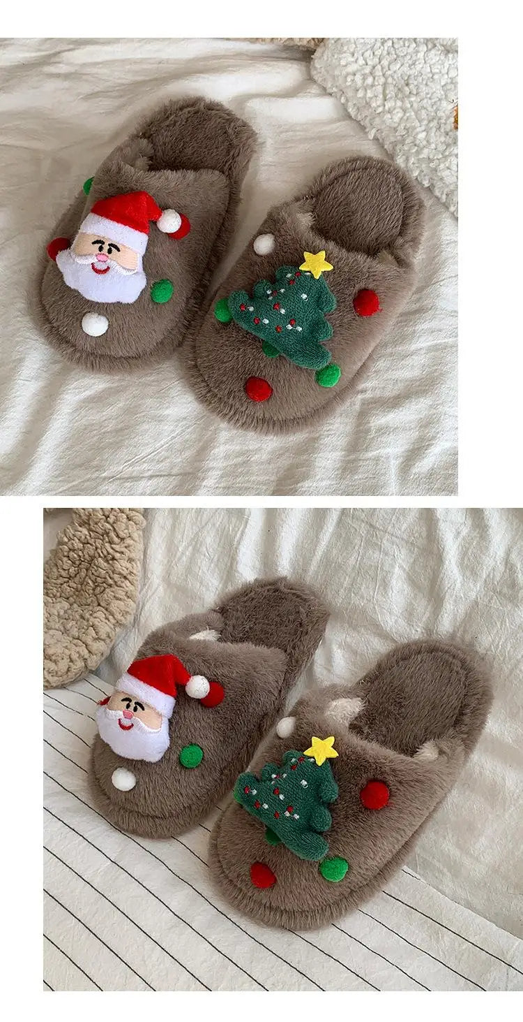 Christmas Kids Plush Slippers | Warm Cotton Indoor Shoes