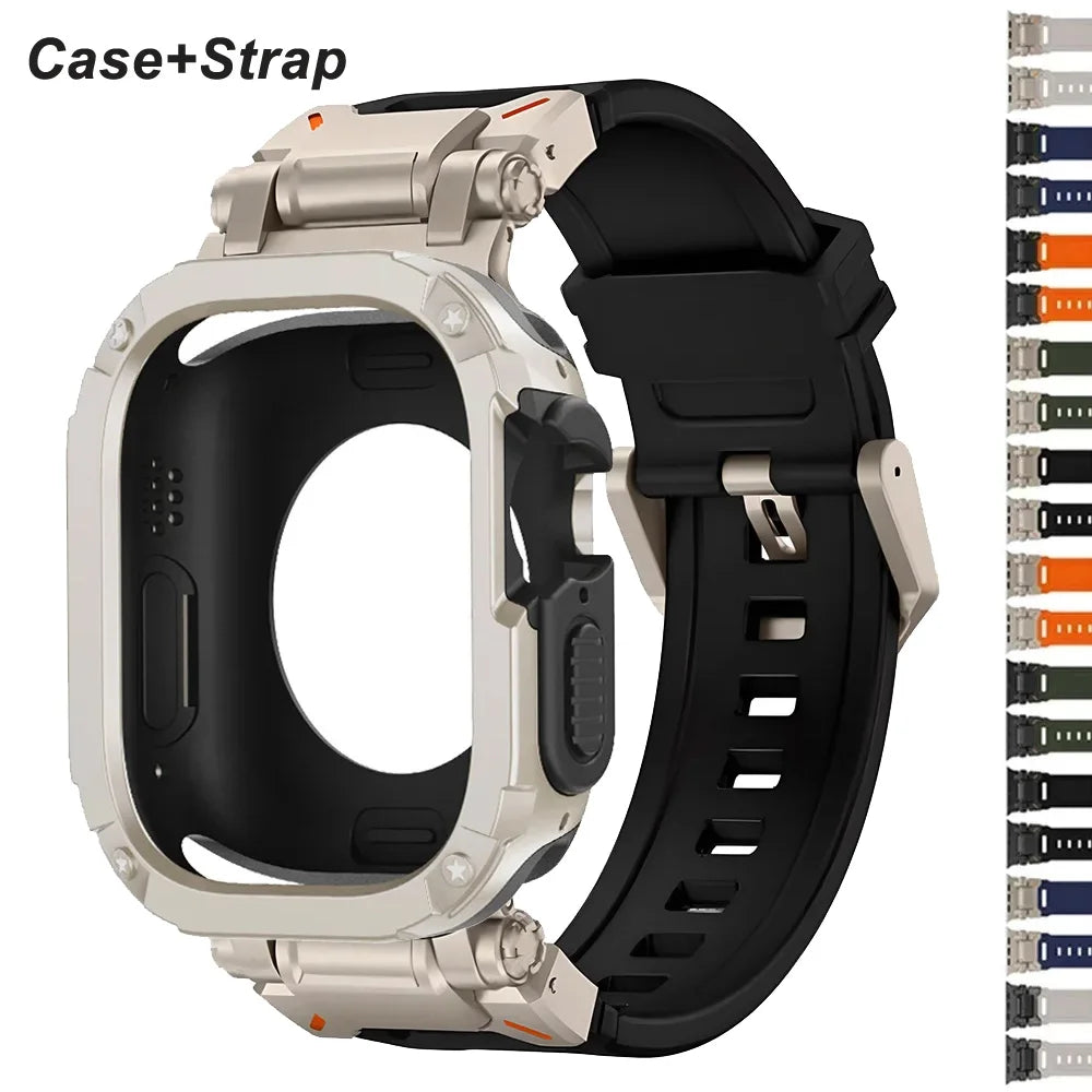 Funda protectora de TPU y pulsera de silicona para Apple Watch