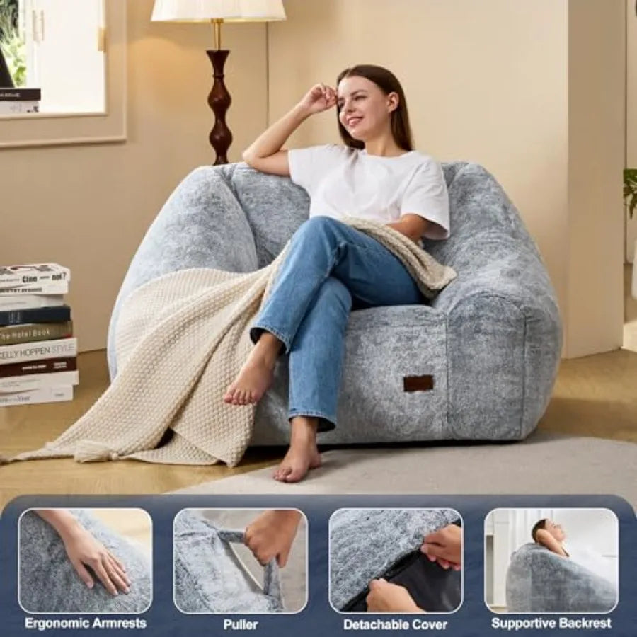 Oversized Bean Bag Chair | Cozy Lounge Chair for Adults