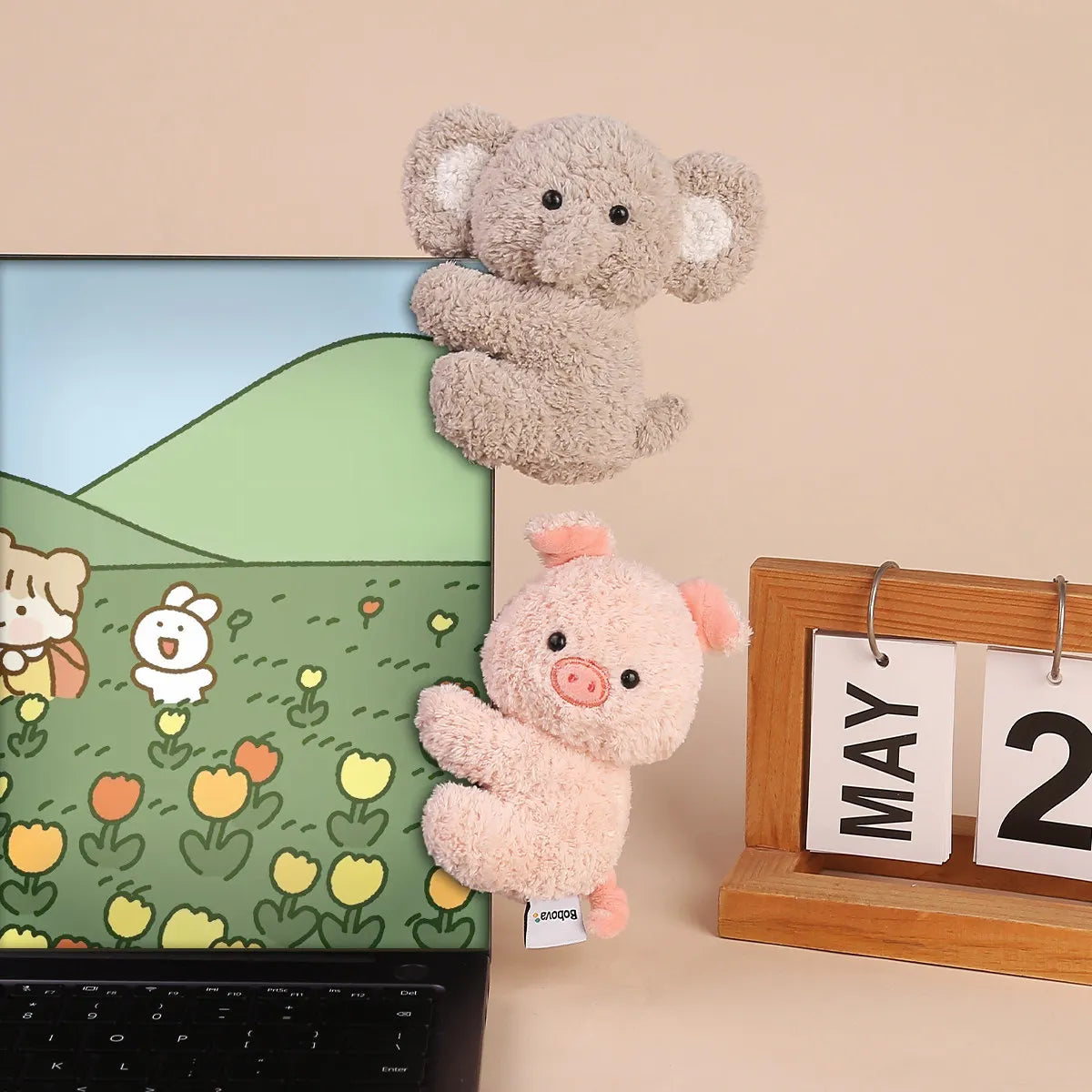Cute Cartoon Jungle Animals Clip Dolls | Plush Toy Screen Decor