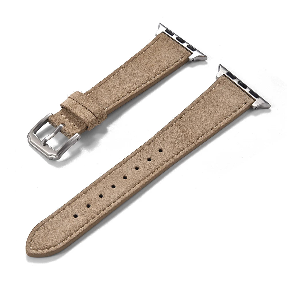 Vintage Suede Leather Strap for Smartwatches | Timeless Elegance