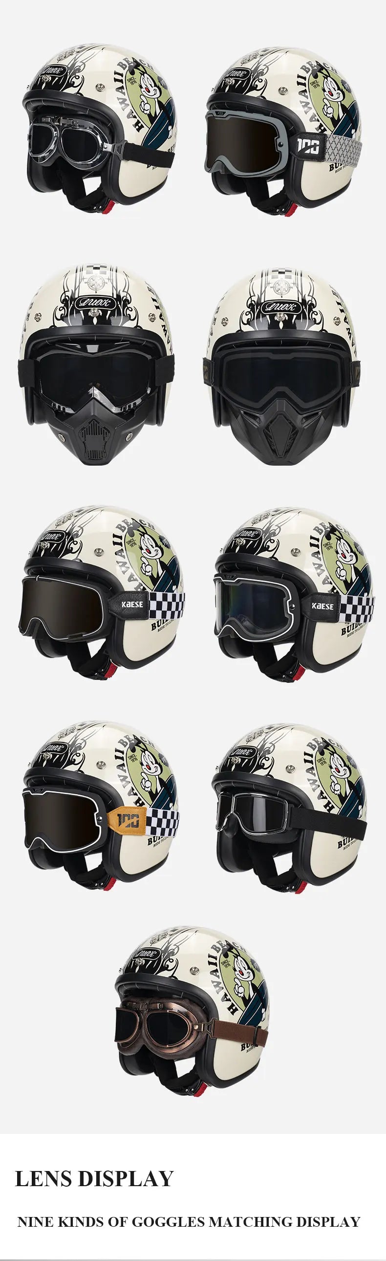 DOT Approved Vintage Motorcycle Helmet | Open Face Riding Gear