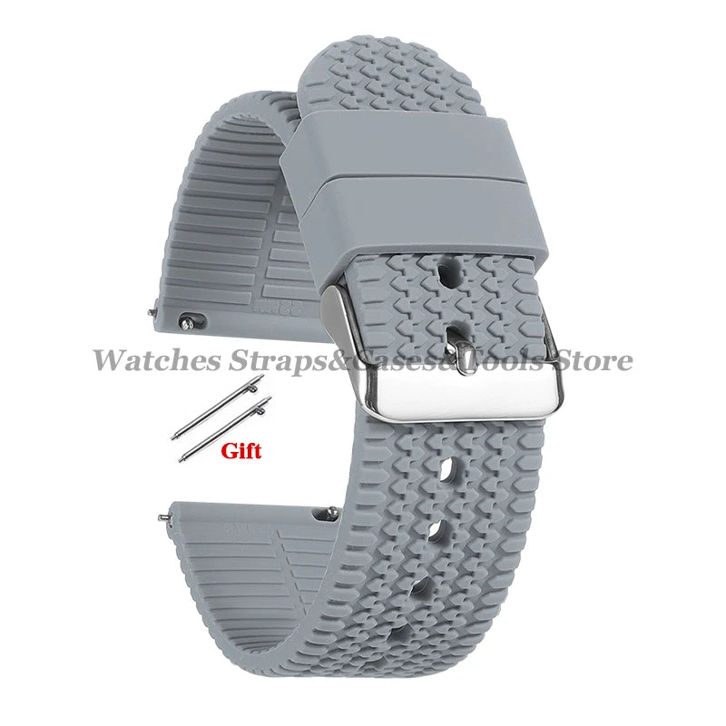 Soft Silicone Watch Bands | Quick Release Rubber Strap for All Watches
