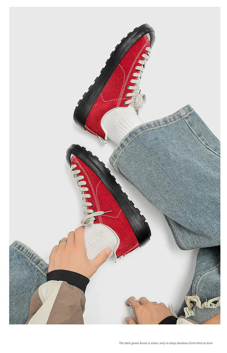Men's Casual Suede Sneakers | Non-Slip Platform Walking Shoes