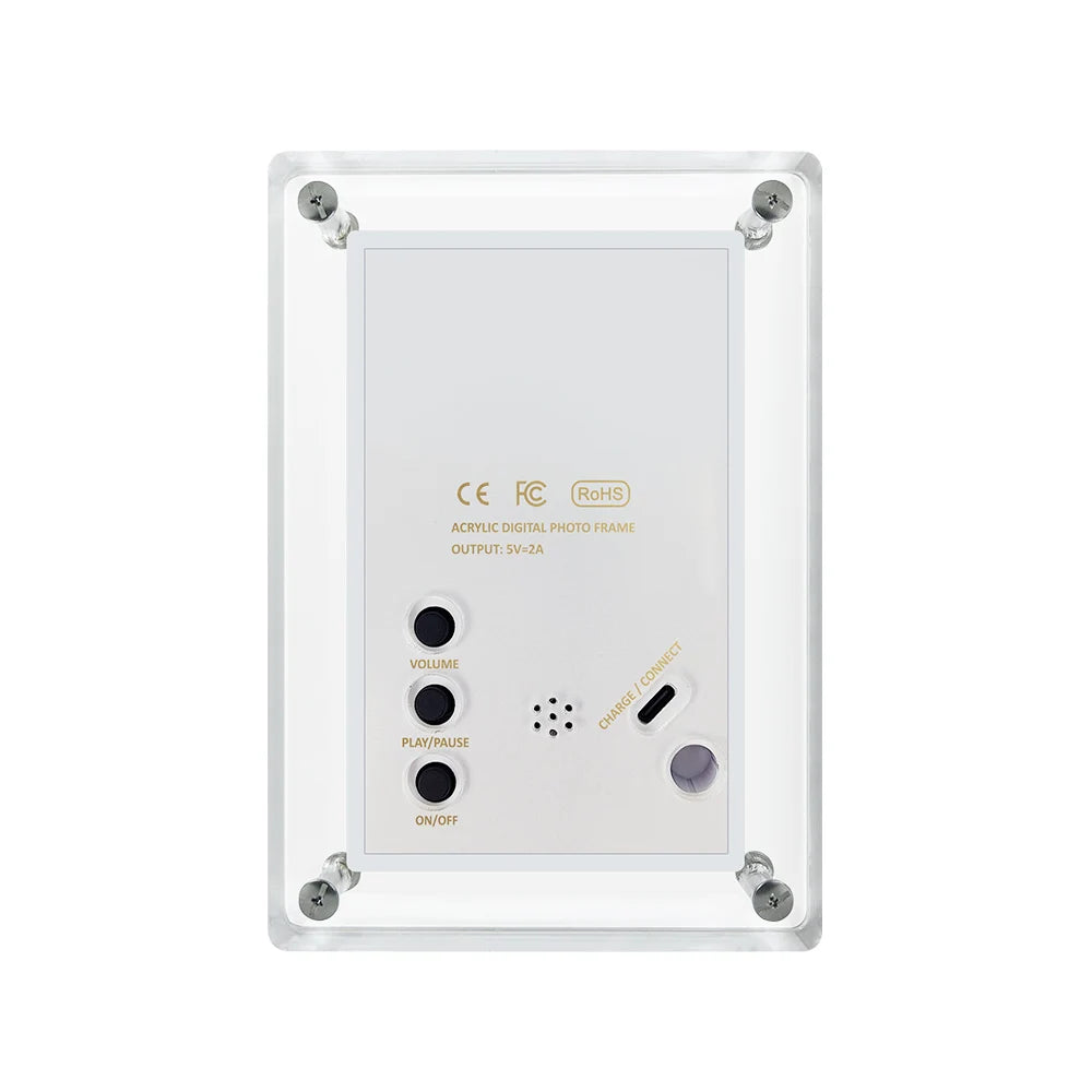 5-Inch Acrylic Digital Photo Frame | USB Charging & Video Playback