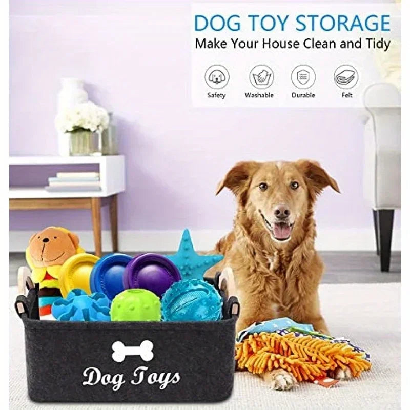 Pet Toy Storage Basket | Organize Your Dog's Toys Effectively