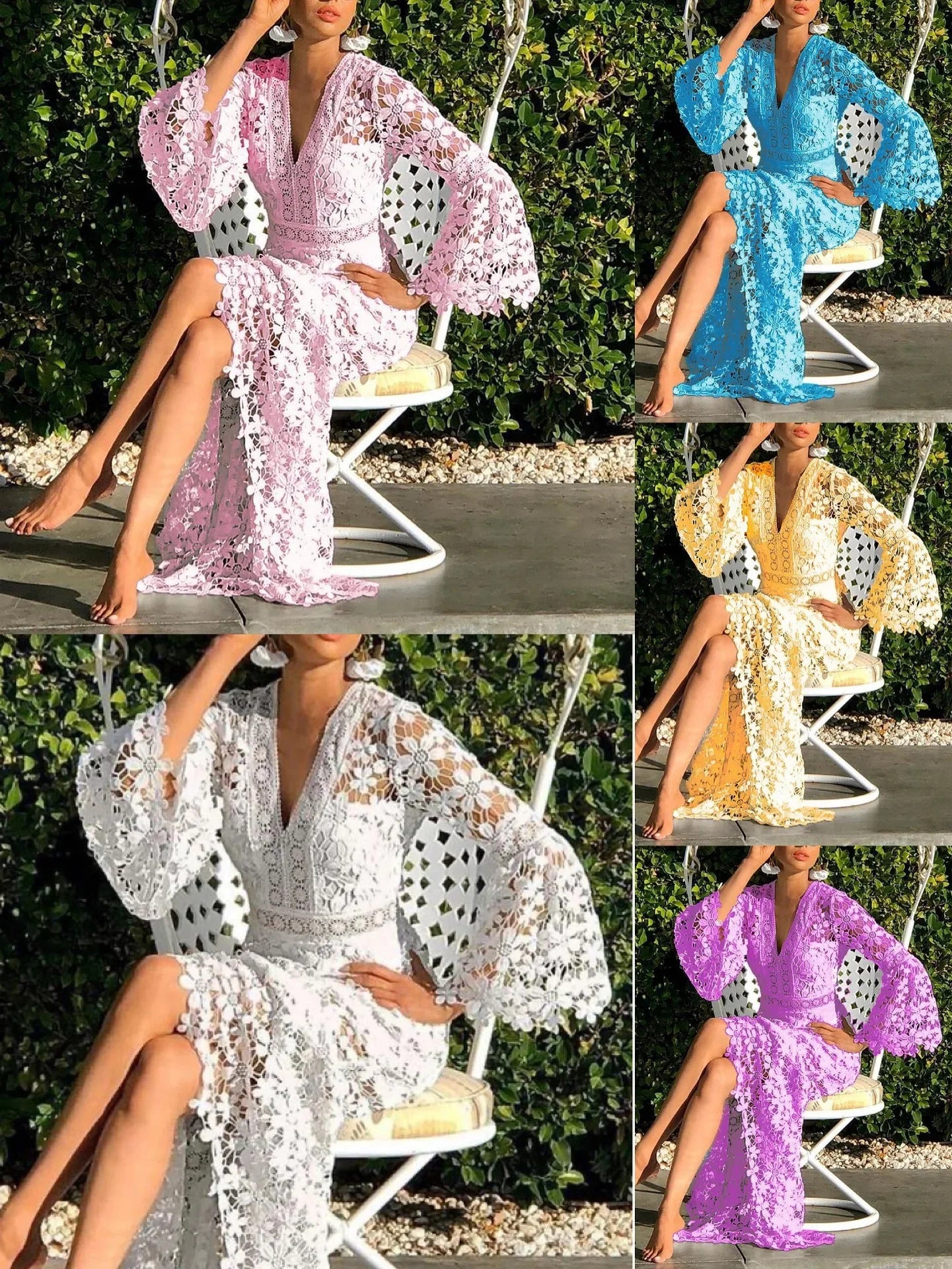 See-Through Hollow-Out Summer Dress for Women | Casual Bohemian Style