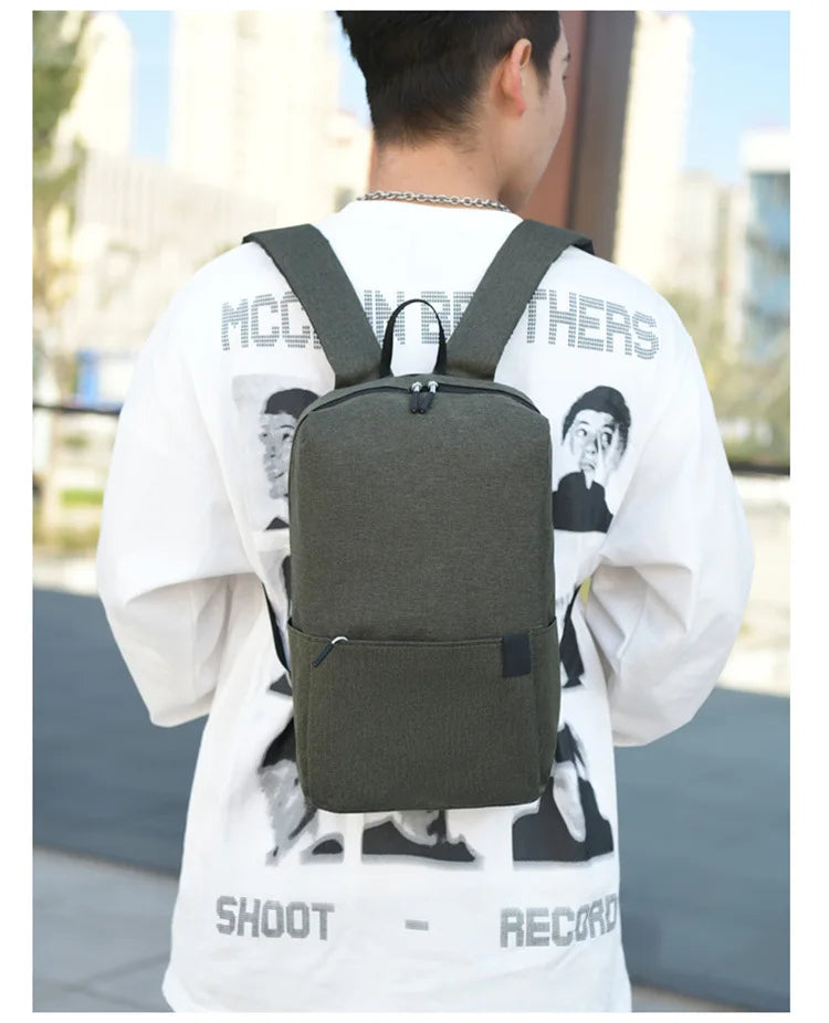 Solid color backpack colorful outdoor student bag small backpack travel bag training class school bag
