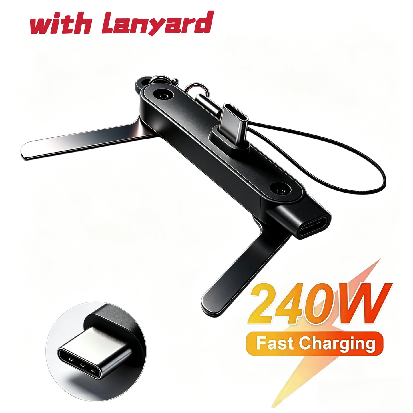 240W 2-in-1 USB C Fast Charging Foldable Desktop Stand Adapter