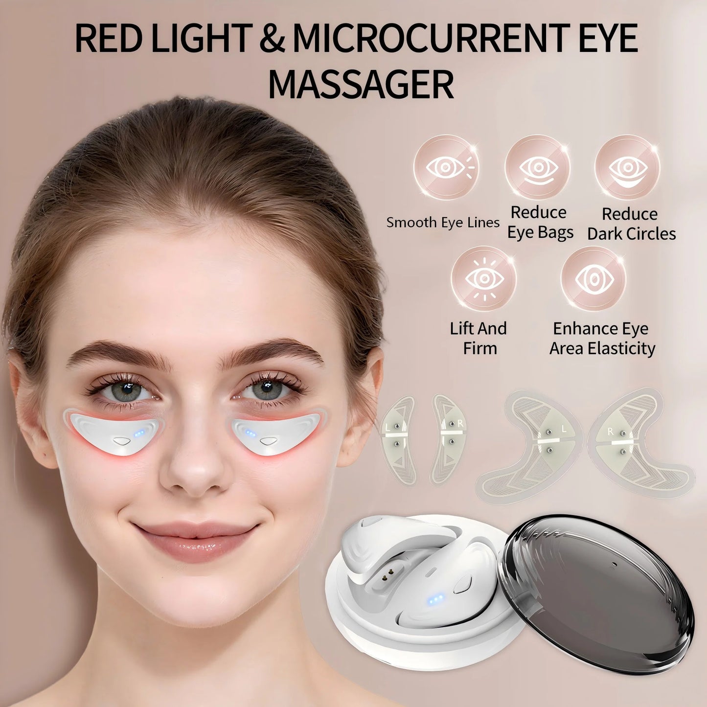 Eye Massage & Cooling Pad Set | Reduce Puffiness & Dark Circles