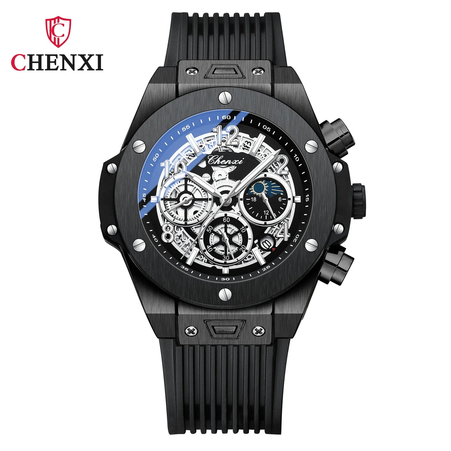 Stylish Big Dial Men's Military Watch | Waterproof Rubber Strap