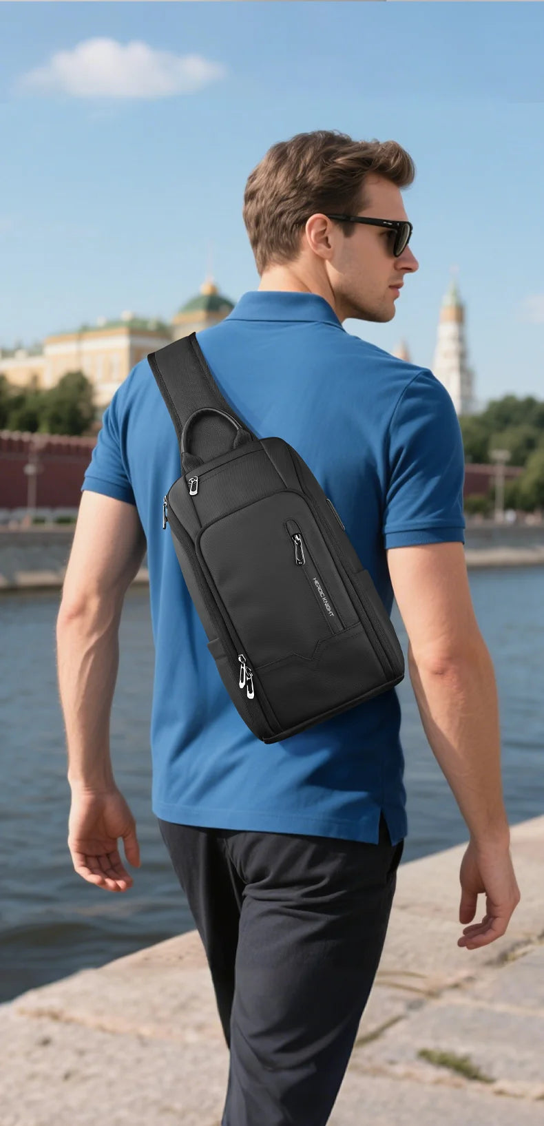Men's Waterproof Anti-Theft Shoulder Sling Bag | Multi-Pocket Crossbody