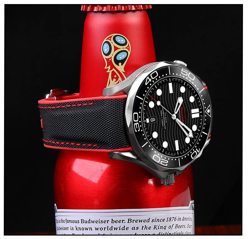Versatile Nylon Rubber Watchband | Durable Comfort Strap