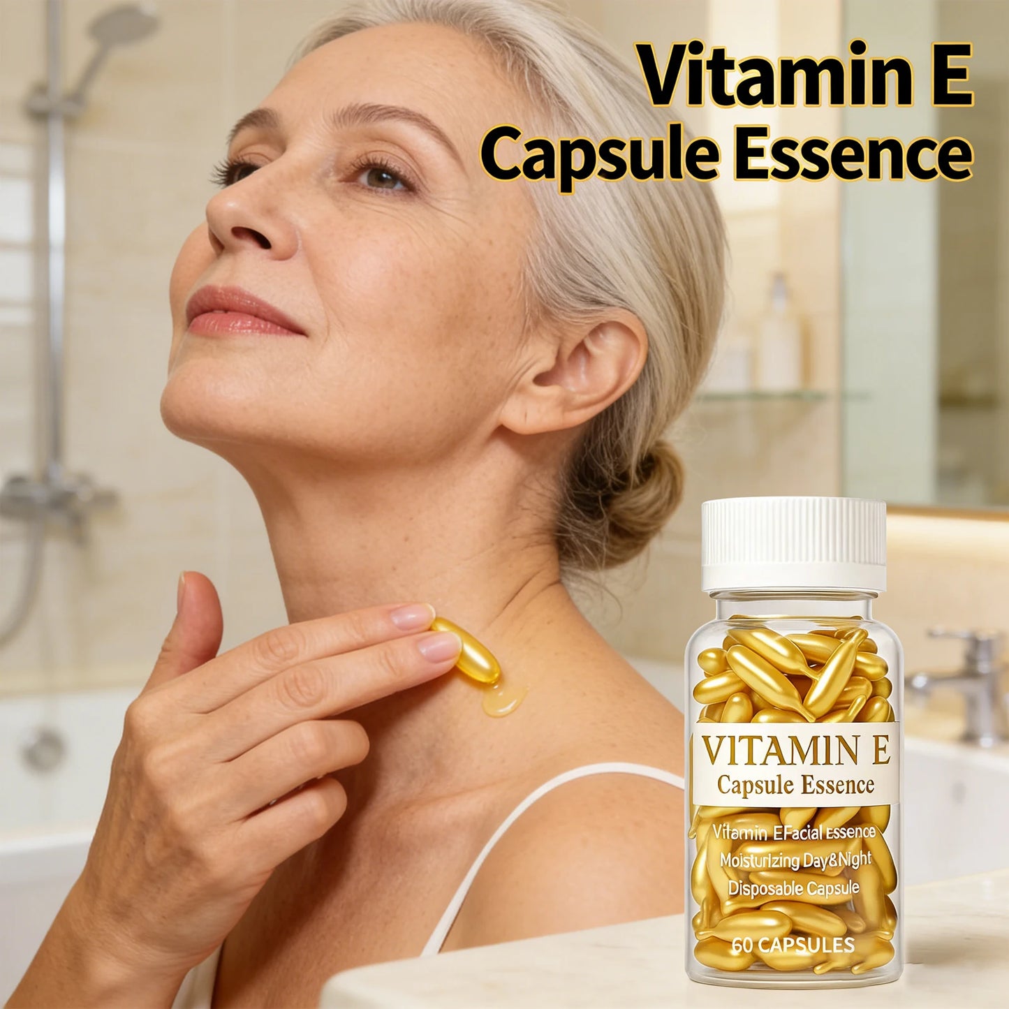 Vitamin E Face Serum Capsules for Deep Hydration and Firming