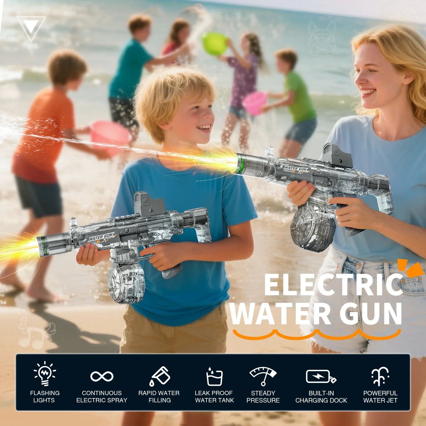 Electric Water Gun Toy | Automatic Sensor Lights & Firing Action