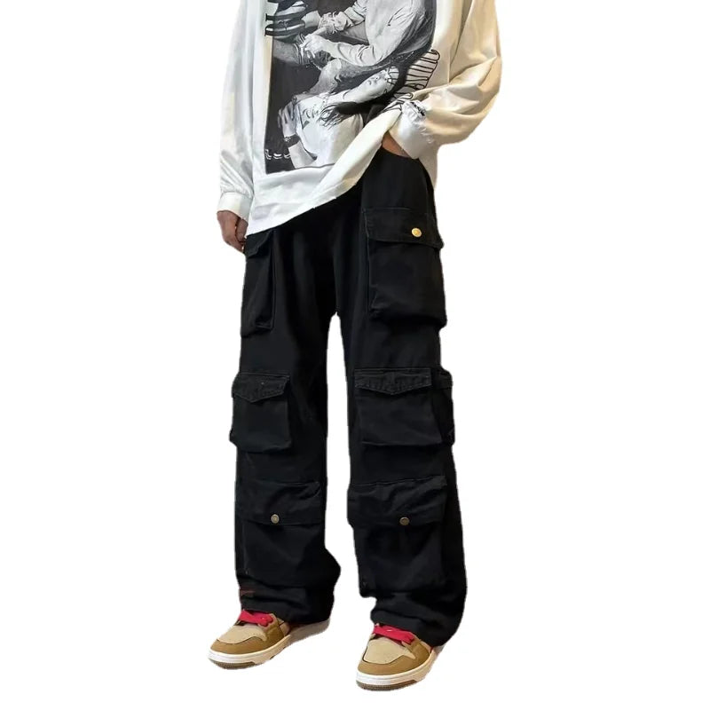 Men's Vintage Loose Wide Leg Cargo Pants | Stylish Streetwear