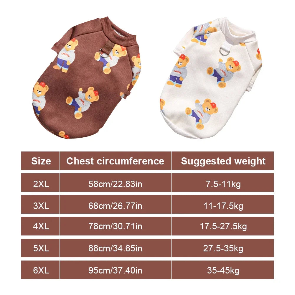 Camiseta para mascotas con estampado Universal Bear | Elegante camiseta de algodón para mascotas